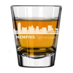 Memphis, Tennessee City Skyline Engraved Shot Glass