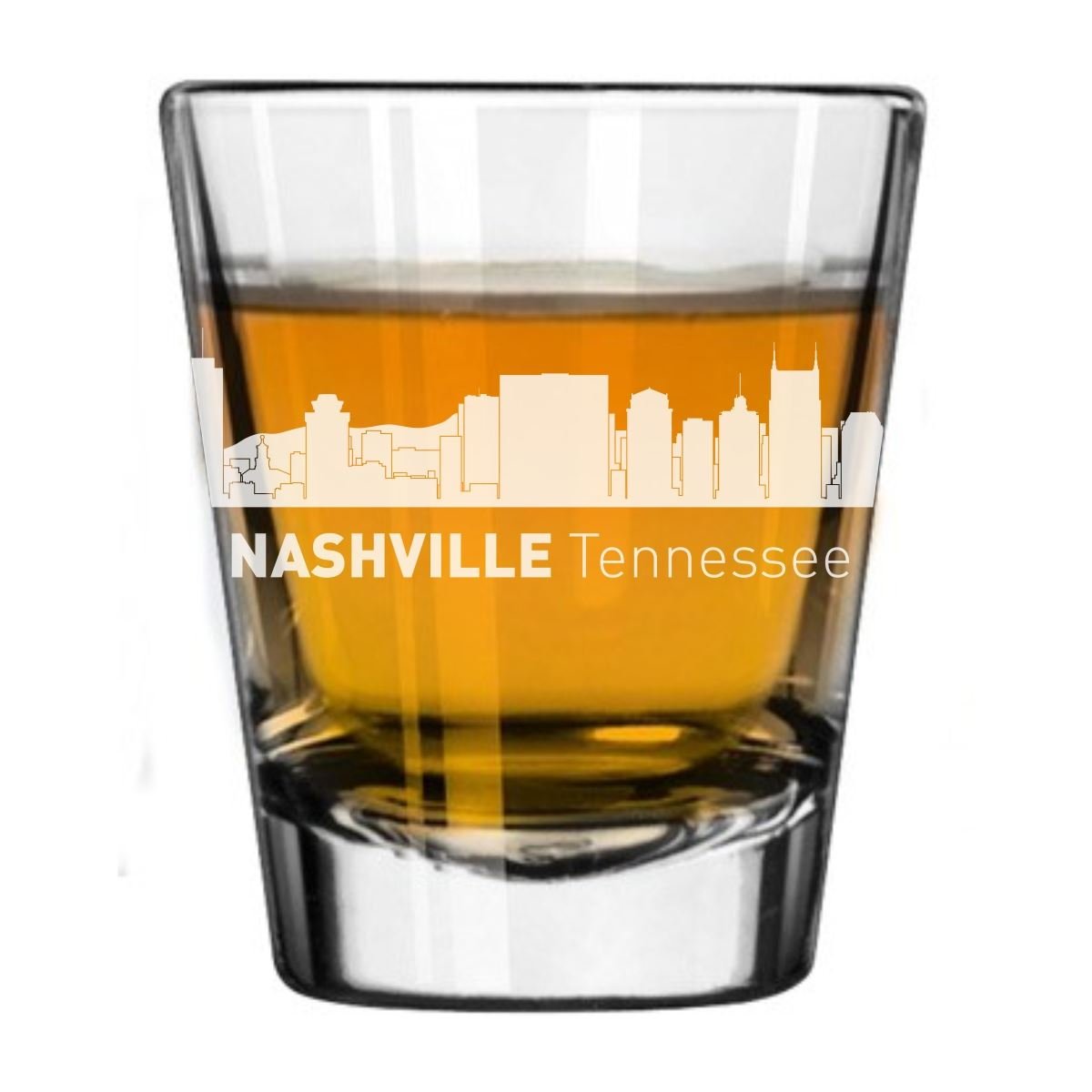 Nashville, Tennessee City Skyline Engraved Shot Glass