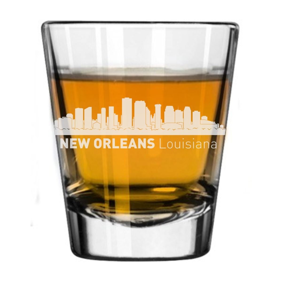 New Orleans, Louisana City Skyline Engraved Shot Glass