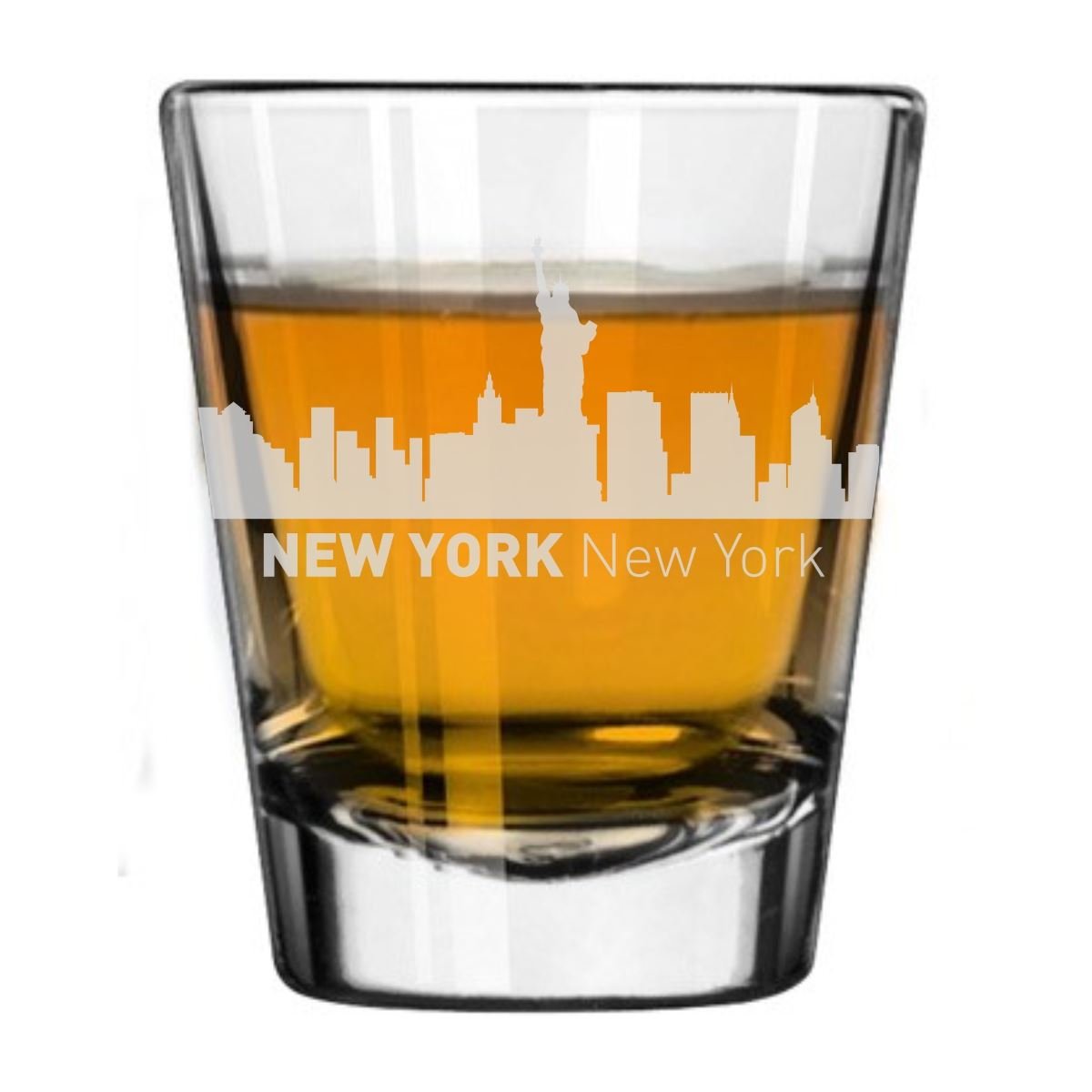 New York City, New York City Skyline Engraved Shot Glass