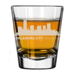 Oklahoma City, Oklahoma City Skyline Engraved Shot Glass