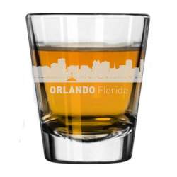 Orlando, Florida City Skyline Engraved Shot Glass