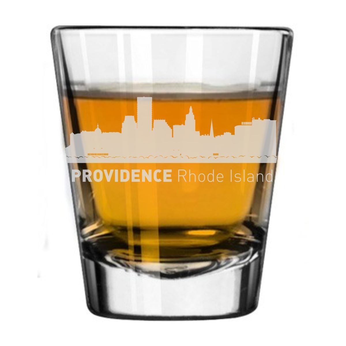 Providence, Rhode Island City Skyline Engraved Shot Glass