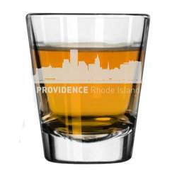 Providence, Rhode Island City Skyline Engraved Shot Glass