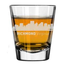 Richmond, Virginia City Skyline Engraved Shot Glass