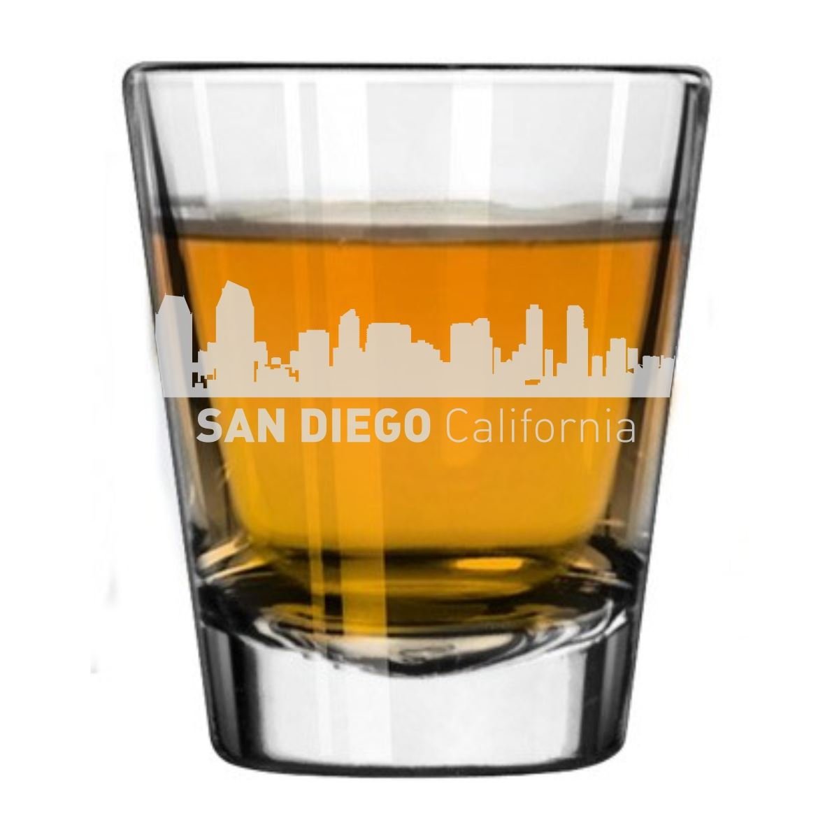 San Diego, California City Skyline Engraved Shot Glass