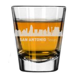 San Antonio, Texas City Skyline Engraved Shot Glass