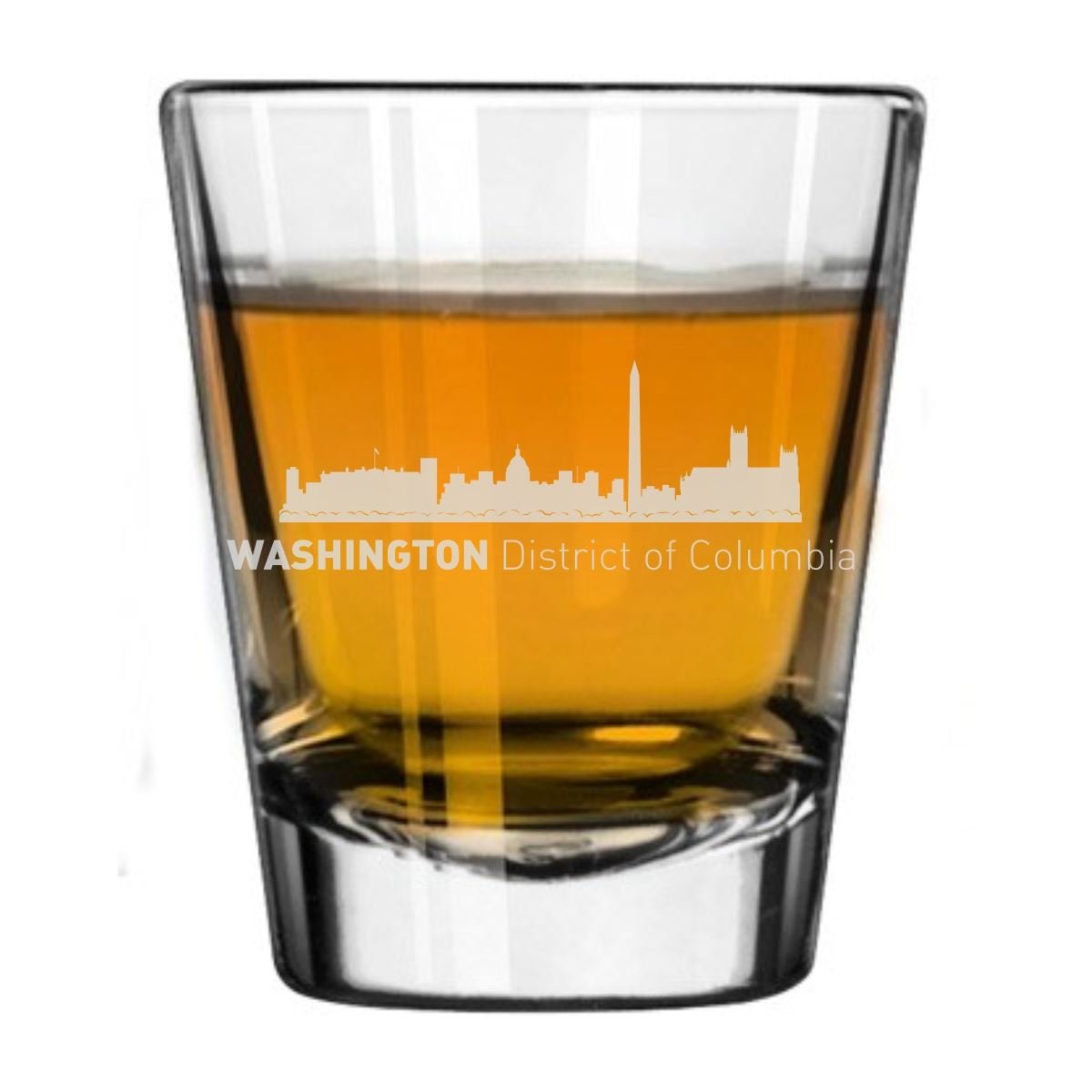 Washington District of Columbia City Skyline Engraved Shot Glass