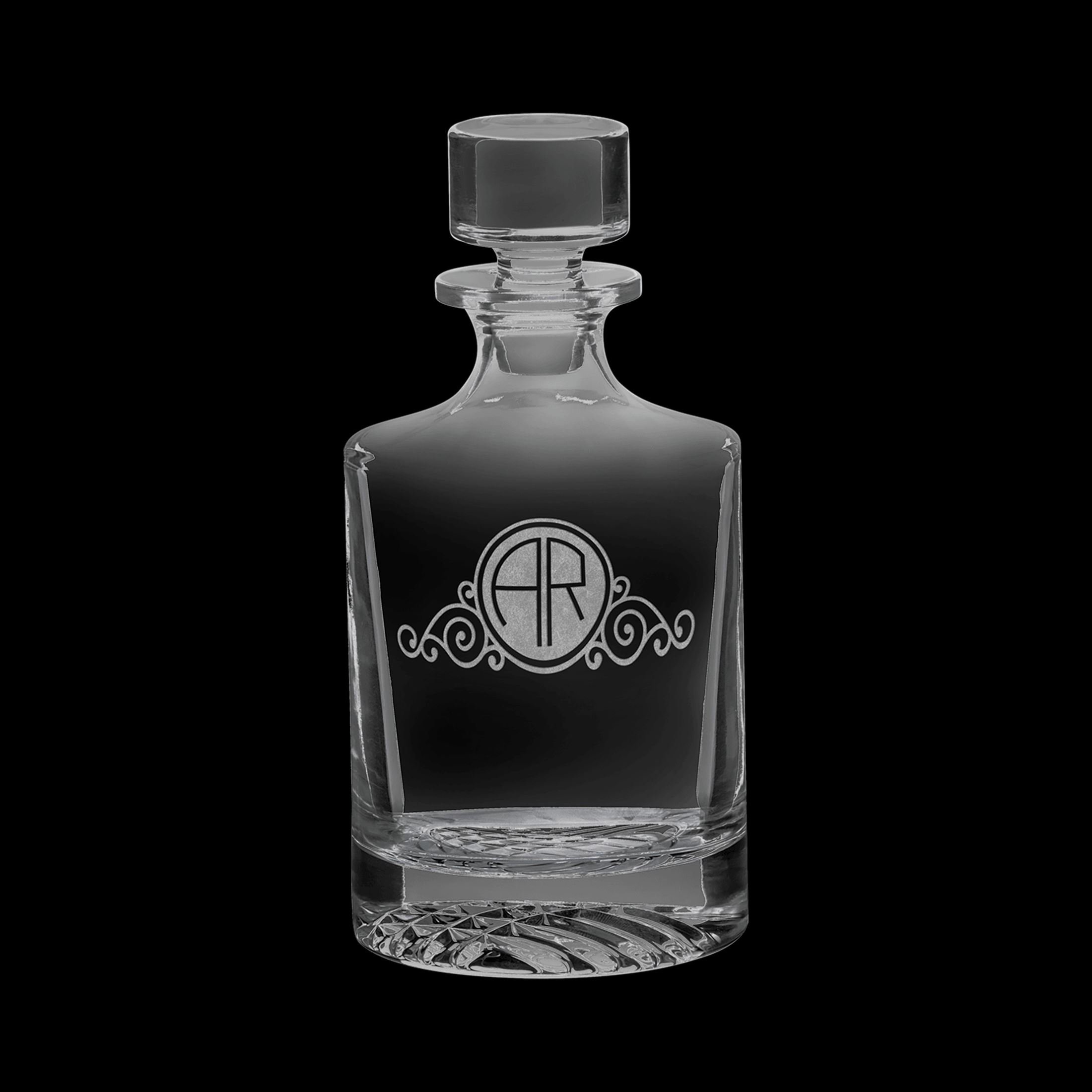 Laser Engraved 850 ML Round Decanter