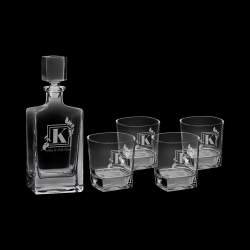 Custom 810 ML Rectangle Decanter with Glasses