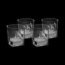 Custom 8oz Rectangle Rocks Set of 4 Glasses