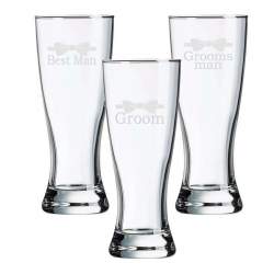 Best Man Groomsman Wedding Party 20oz Glass Pilsner