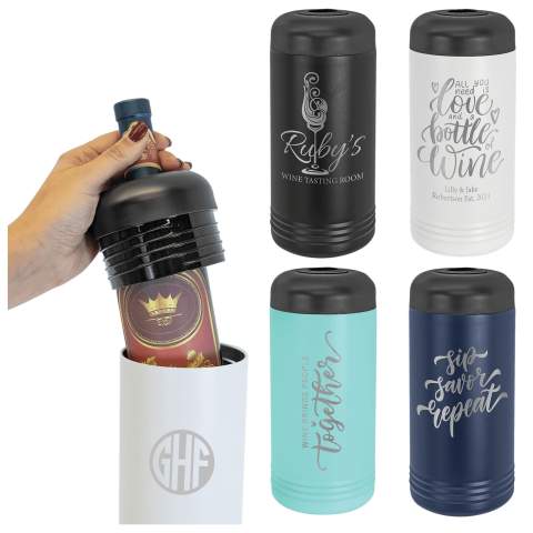 Personalized Stainless Steel Insulated Wine Chiller, Powder Coated, 750 ml Wine Bottles,