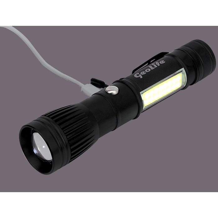 Channel LED COB USB Rechargeable Flashlight