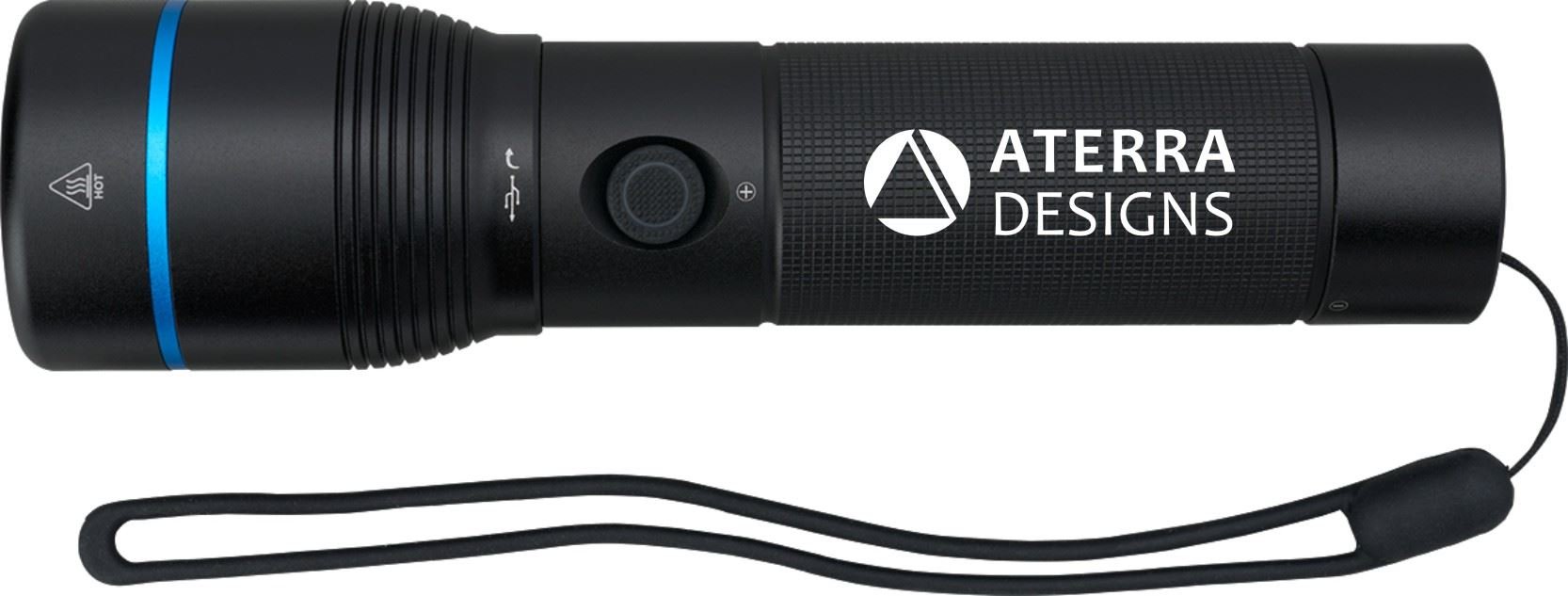 Engraved Rechargeable Flashlight 20W, 2000Lms
