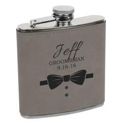 Bowtie Design Groomsman Flask