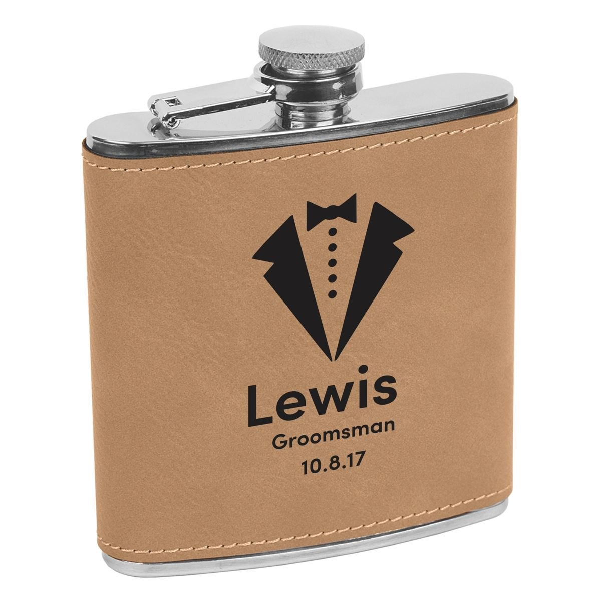Tux Design Groomsman Flask