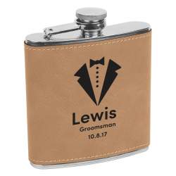 Tux Design Groomsman Flask