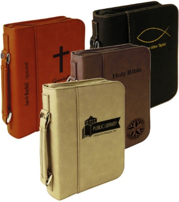 Leatherette Medium Zipper Bible Cover with Handle & Zipper