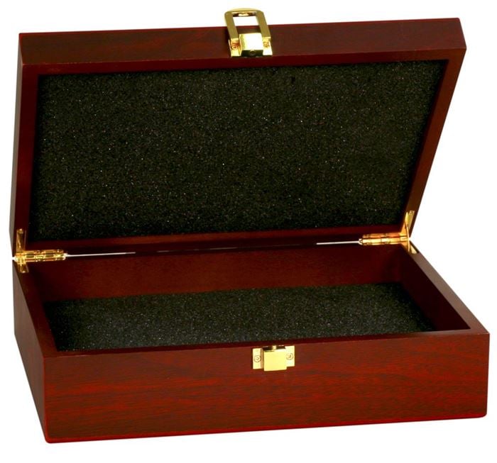 12 1/4 X 8 1/4 Rosewood Gift Box, w/ Custom Cut Foam