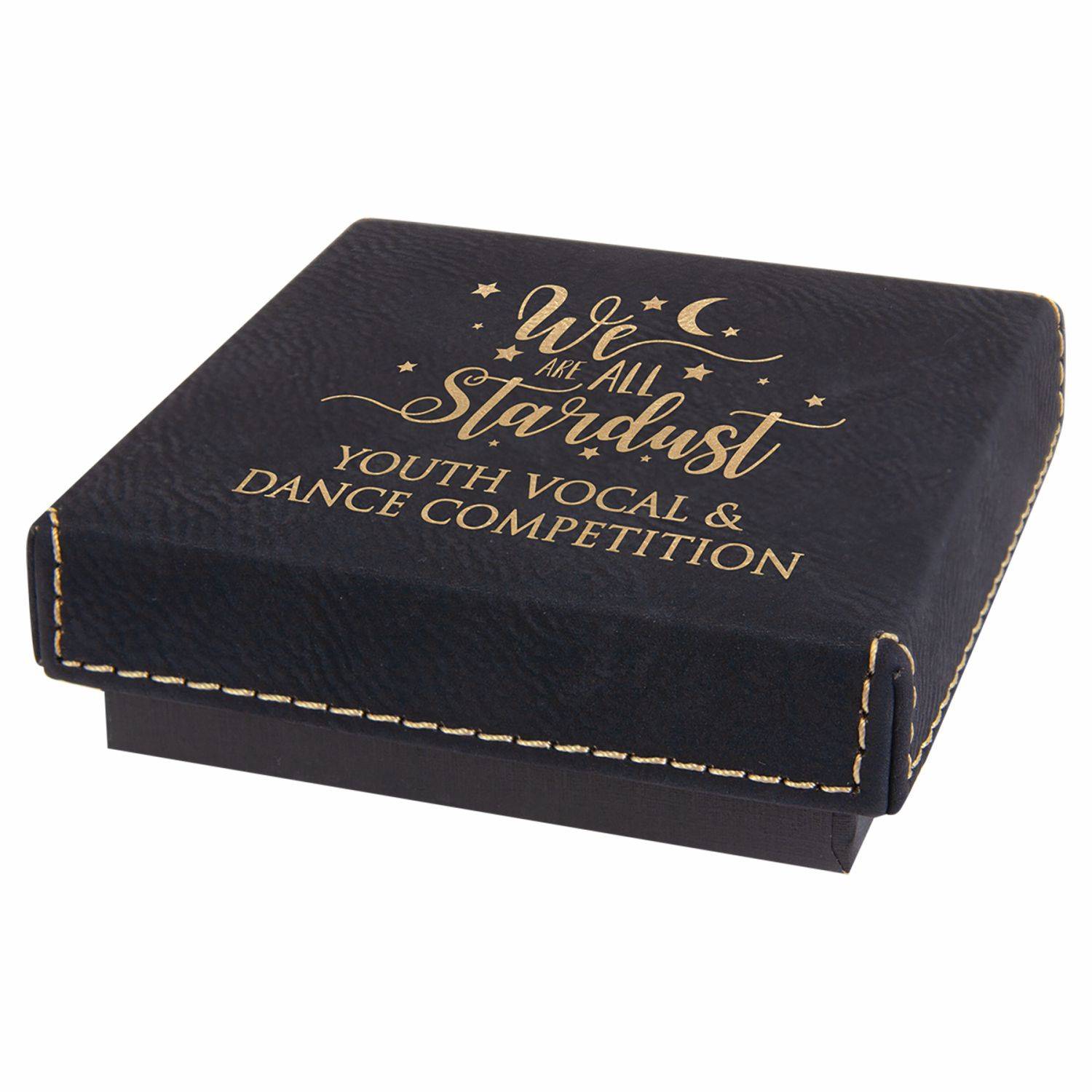 Personalized 2 Piece Small Gift Box, Leather, 3 1/4x3 1/4"