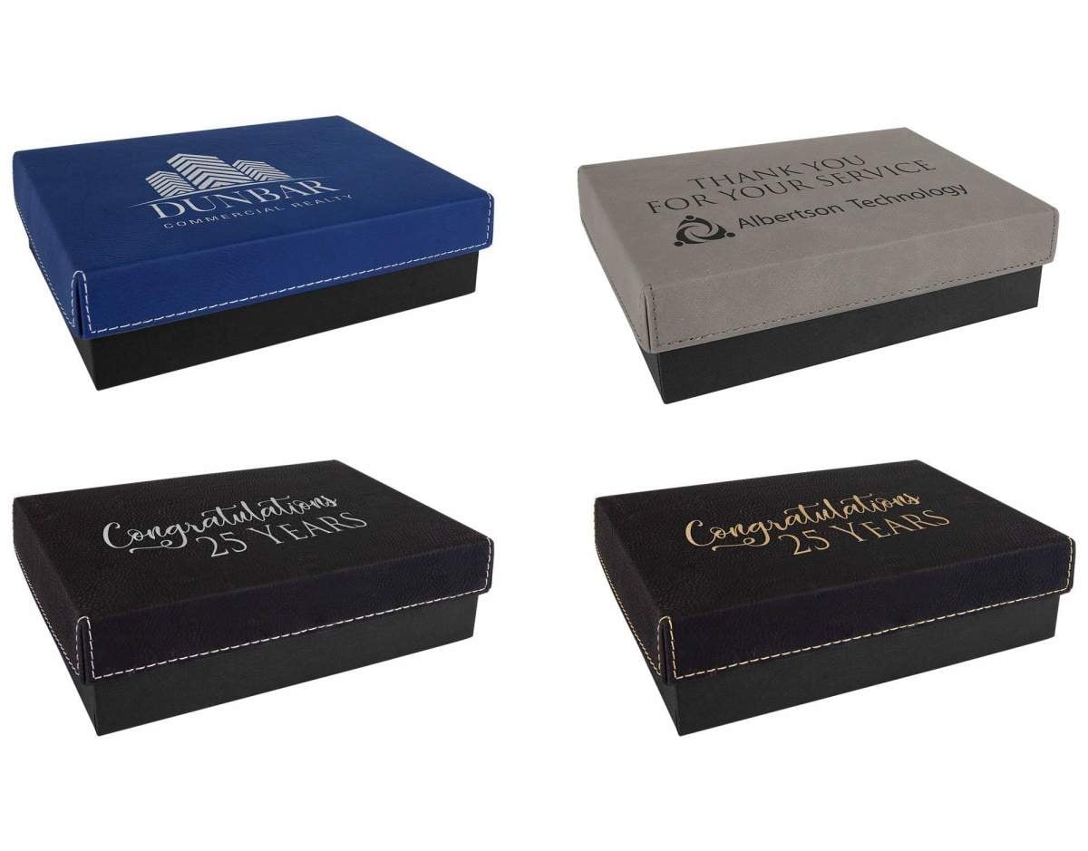 Personalized 2 Piece Gift Box, Custom Engraved in Blue & More 