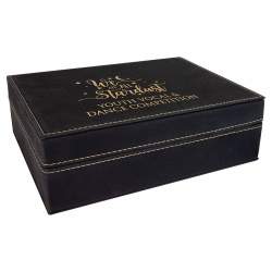 Engraved Gift Box, Leather, Hinged Lid, 8x6 3/8"
