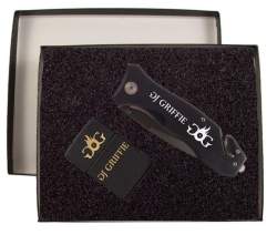 Campground Gift Set - Zippo Lighter and Black Tactical Rescue Knife