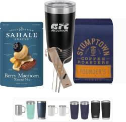 Coffee Kit with Insulated Mug, Organic Coffee Beans, Snack Mix