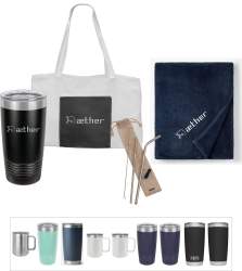 Cozy Kit with Plush Blanket, Insulated Mag, Straw Set, and Canvas Tote Bag