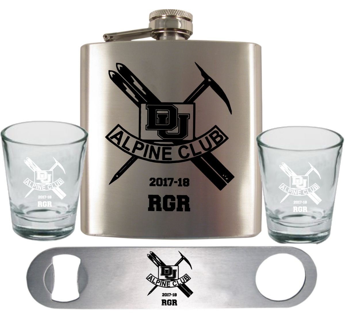Build Your Own, Mix N' Match Flask + Bottle Opener + Shot Glass Gift Set in Presentation Box