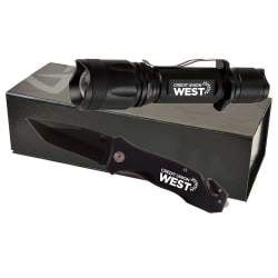 Pocket Knife and 800Lms USB Rechargeable Flashlight Gift Set