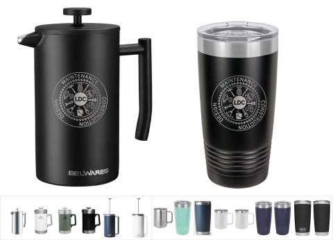 Personalized French Press with Travel Coffee Mug Gift Set