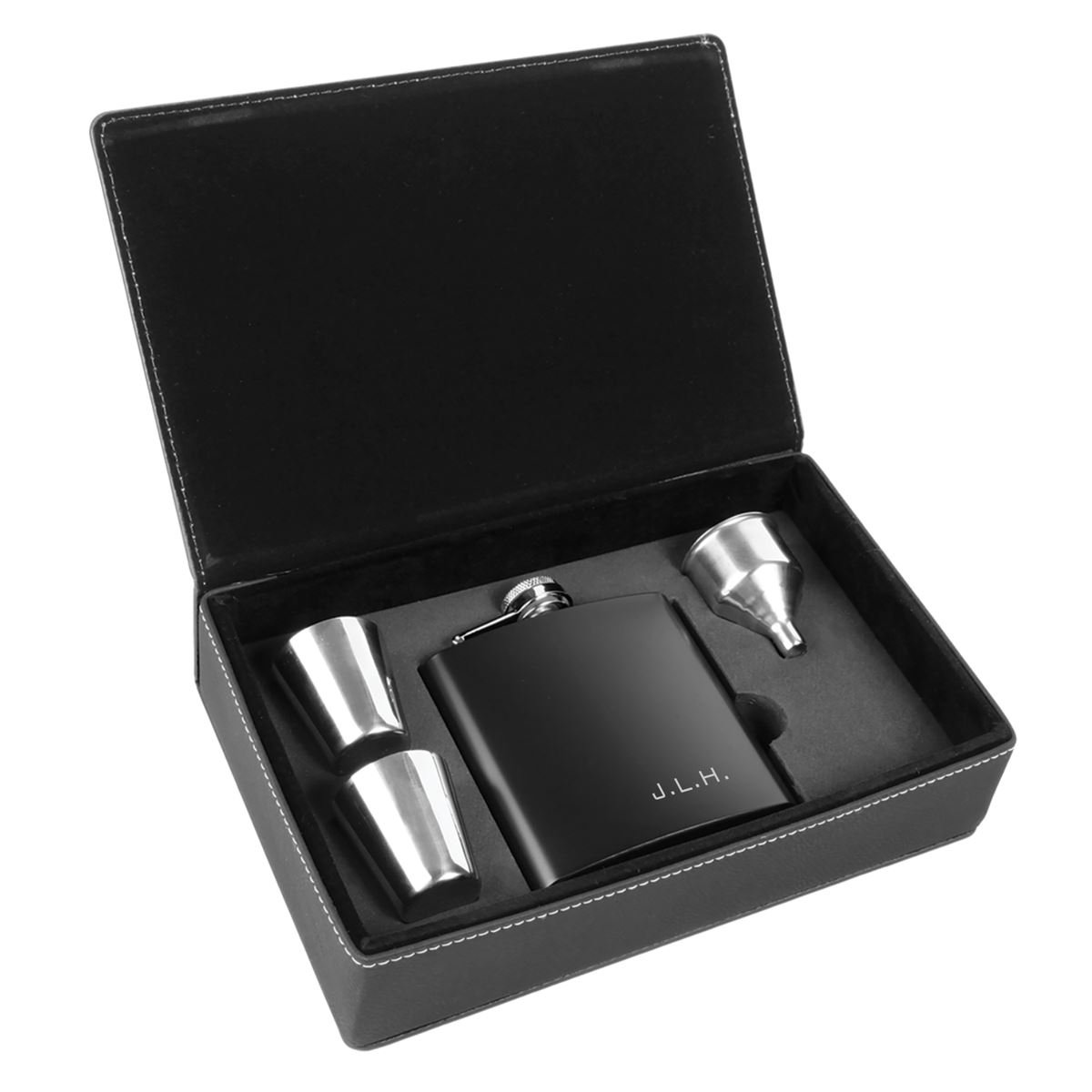 Monogrammed Groomsman Flask Gift Set