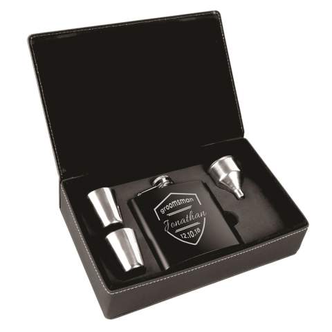 Shield Groomsman Flask Gift Set