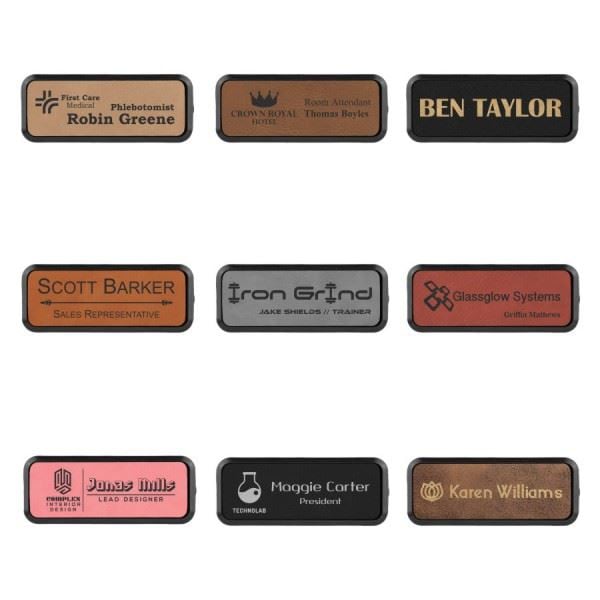 Customized Leather ID Badge with Rounded Edges