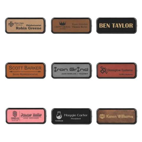 Customized Leather ID Badge with Rounded Edges