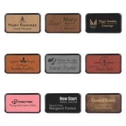 Large Leather ID Badge with Rounded Edges