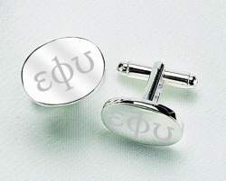 Silver Oval Cuff Links