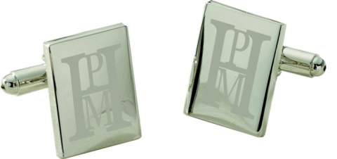 Silver Rectangle Cuff Links