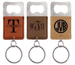 Monogrammed Initials Bottle Opener Key Chain, Rectangle