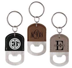 Monogrammed Initials Bottle Opener Key Chain, Oval