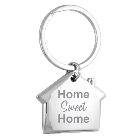 Silver House Shaped Keychain