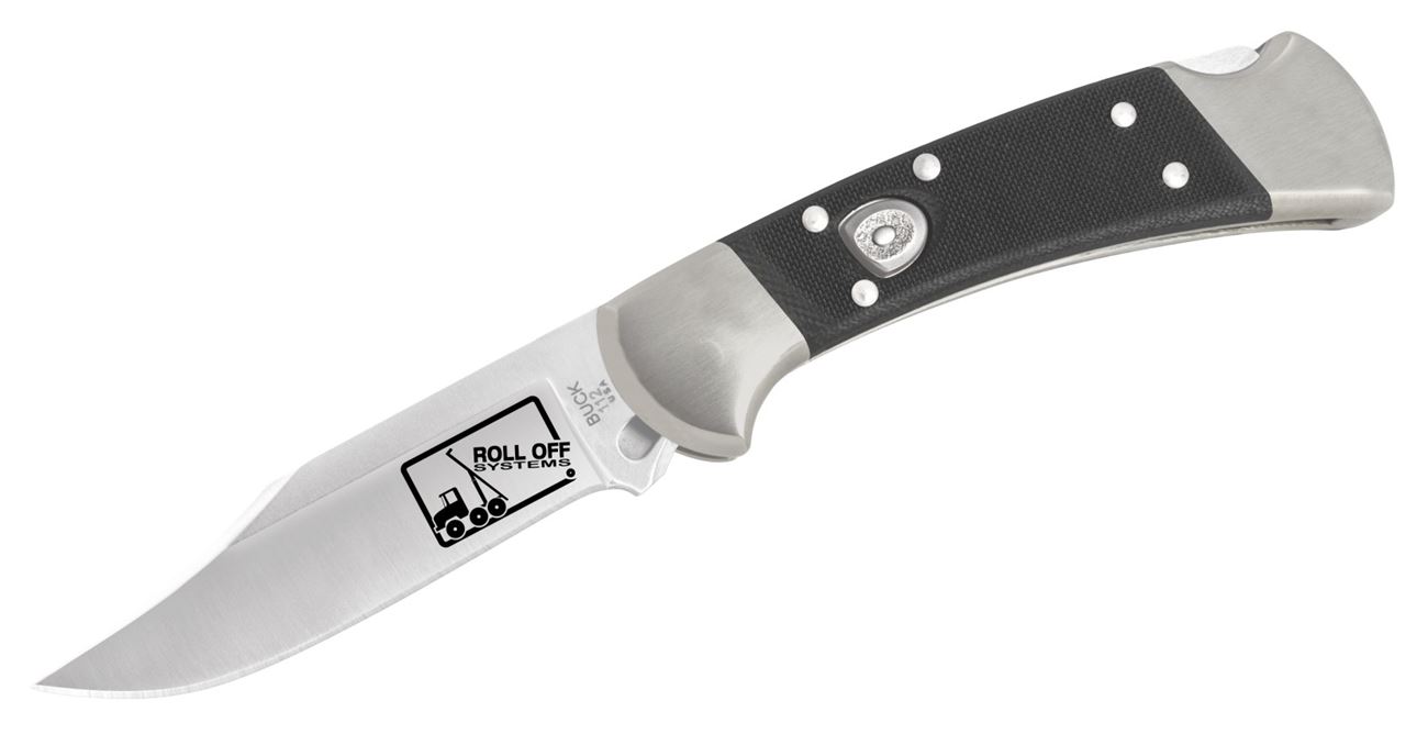 Custom Engraved Buck 112 Auto Elite, 3" blade