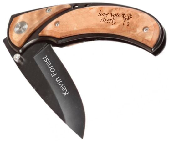 Love You Deerly Wood Handled Knife