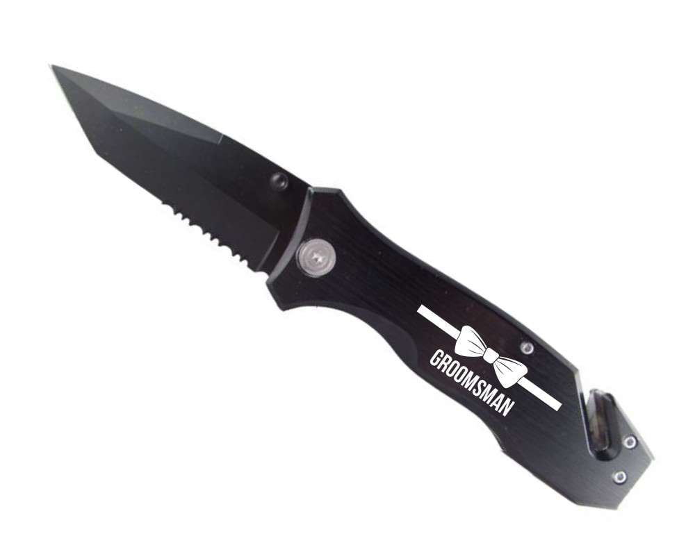 Best Man & Groomsman Bowtie Black Rescue Knife