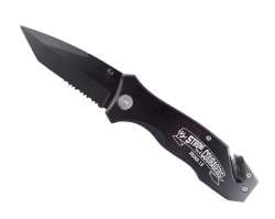 Strong & Courageous Black Rescue Knife