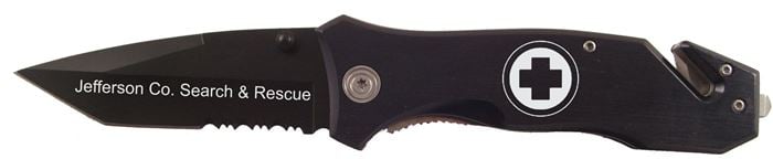 EMT Medic Black Rescue Knife