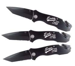 Team Captain Father's Day Black Rescue Knife