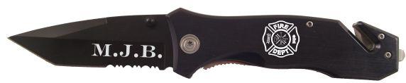 Maltese Cross Black Rescue Knife